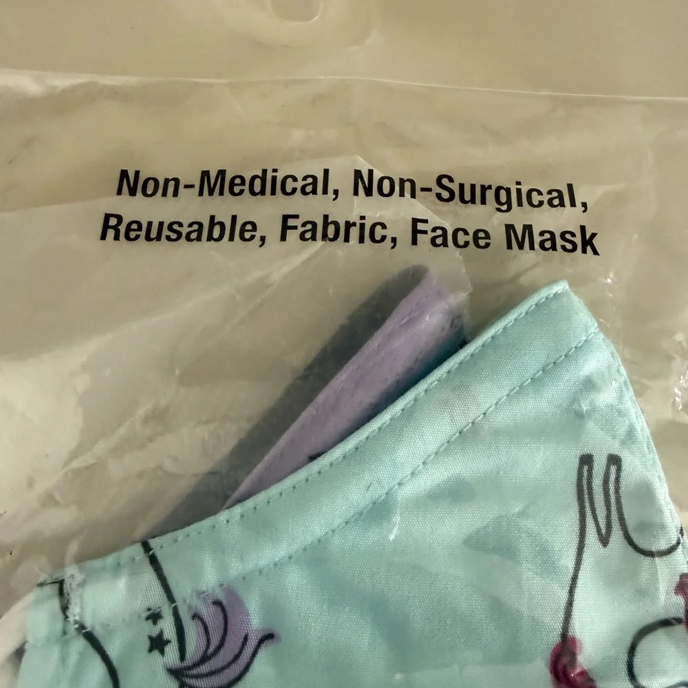 Cat & Jack Kids' Fabric Face Masks - Blue and Purple unicorns stars 2 pack